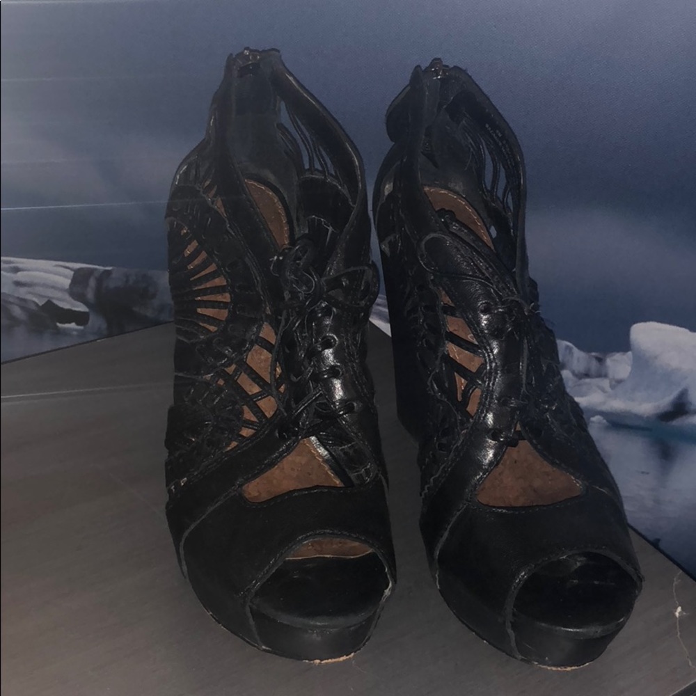 Sam Edelman black wedges size 8